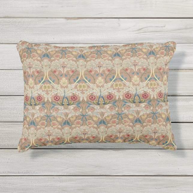 Fine Art William Morris Floral Stickerei Kissen Für Draußen (Vorderseite)