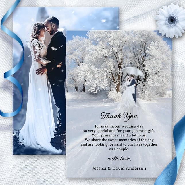 Fine Art Winter Wonderland Wedding Dankeschön Card Dankeskarte (Von Creator hochgeladen)