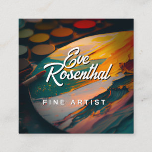 Fine Artist   BERUFLICH Quadratische Visitenkarte