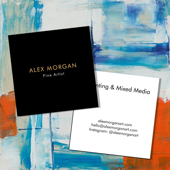 Fine Artist Business Card – Elegant Gallery Style  Quadratische Visitenkarte (Von Creator hochgeladen)