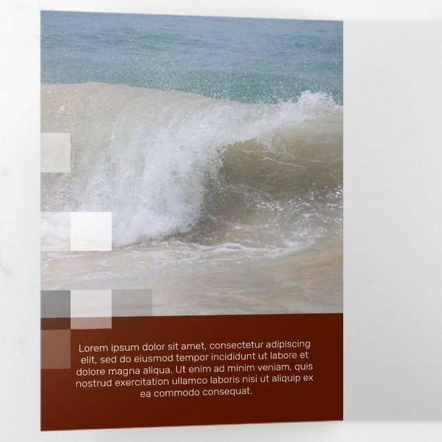 Fine Bordeaux zeitgenössische Transparenz Dreifach Gefaltete Karte (Innen Erste Seite)