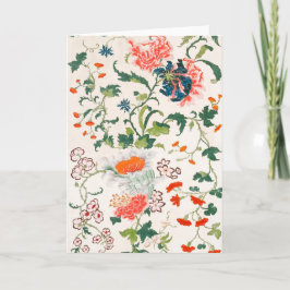 Fine Chinese silk flower design mid 18th century Karte