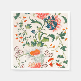 Fine Chinese silk flower design mid 18th century Serviette