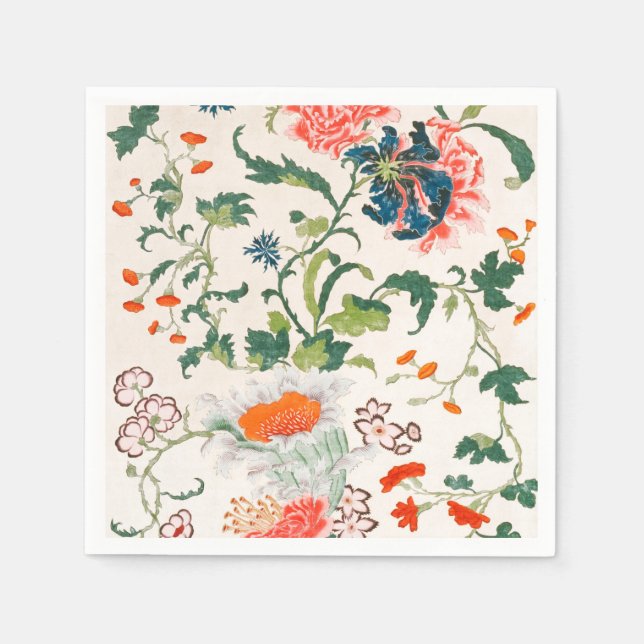 Fine Chinese silk flower design mid 18th century Serviette (Vorderseite)