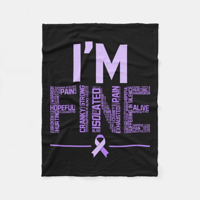 Fine Fibromyalgie Warrior Fibro Awareness Lila R Fleecedecke (Vorderseite)