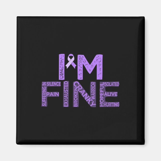 Fine Fibromyalgie Warrior Fibro Awareness Lila R Magnet (Vorne)