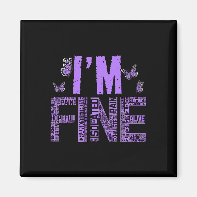 Fine Fibromyalgie Warrior Fibro Awareness Lila R Magnet (Vorne)