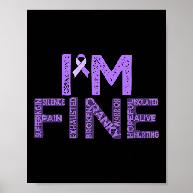Fine Fibromyalgie Warrior Fibro Awareness Lila R Poster (Vorne)