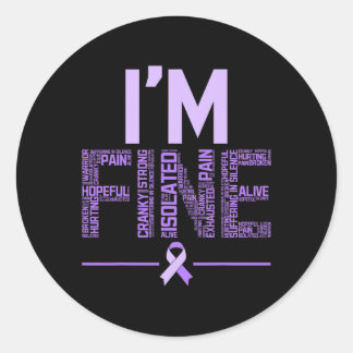Fine Fibromyalgie Warrior Fibro Awareness Lila R Runder Aufkleber