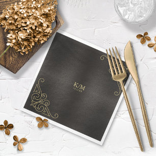 Fine Filigree Gold Corner Border Wedding ID871 Serviette