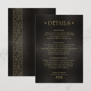 Fine Filigree Gold Wedding Details ID871 Begleitkarte