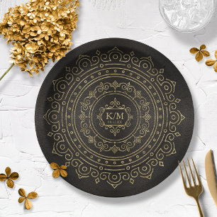 Fine Filigree Gold Wedding ID871 Pappteller