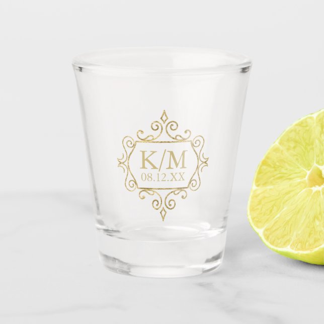 Fine Filigree Gold Wedding ID871 Schnapsglas (Vorderseite)