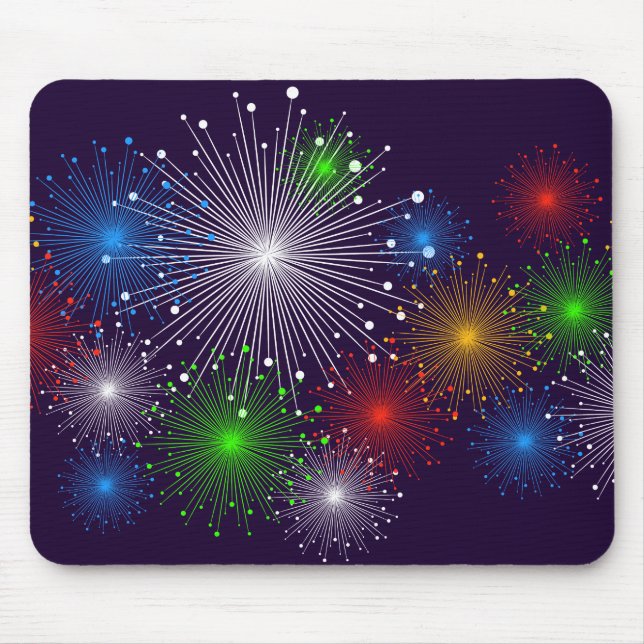 Fine Fireworks Niedlich Cool Girl Retro Vector Mousepad (Vorne)
