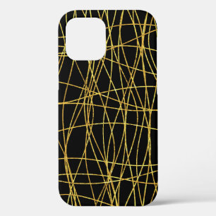 Fine Gold Freeform Lines und Black Case-Mate iPhone Hülle