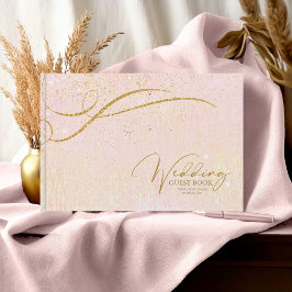 Fine Gold Lines Abstrakt Wedding Blush ID867 Gästebuch