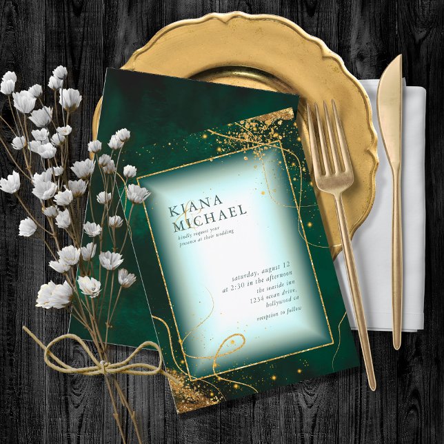 Fine Gold Lines Abstrakt Wedding V2 Emerald ID867 (Von Creator hochgeladen)