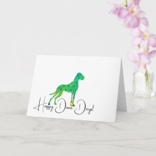 Fine Great Dane Green Illustration Karte