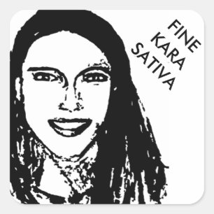FINE KARA SATIVA QUADRATISCHER AUFKLEBER