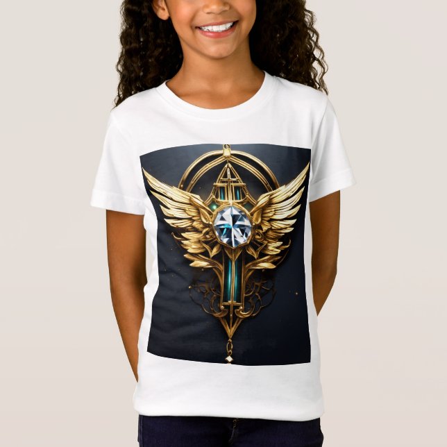 Fine Line Future Style Wing Tattoo T - Shirt Desig (Vorderseite)