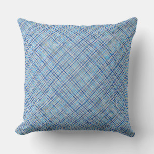 Fine lines Checkered pattern C08.Blue Offwhite BG Kissen