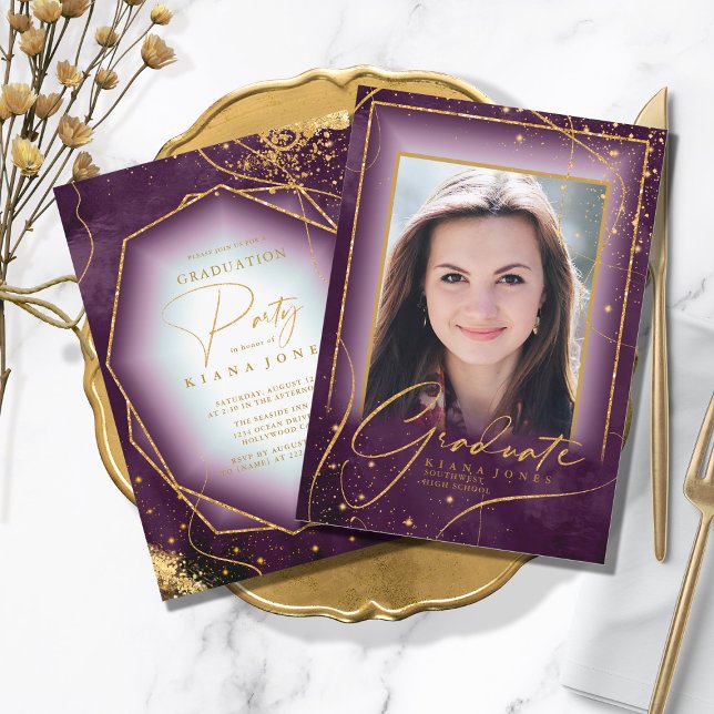Fine Lines Gold Abstrakt Abschluss Plum ID907 (Von Creator hochgeladen)