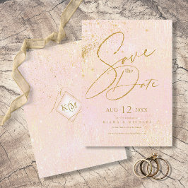 Fine Lines Gold Abstrakt Wedding Blush ID867 Save The Date