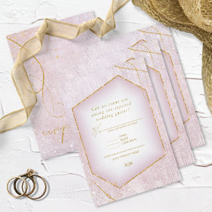 Fine Lines Gold Abstrakt Wedding Mauve ID867 RSVP Karte