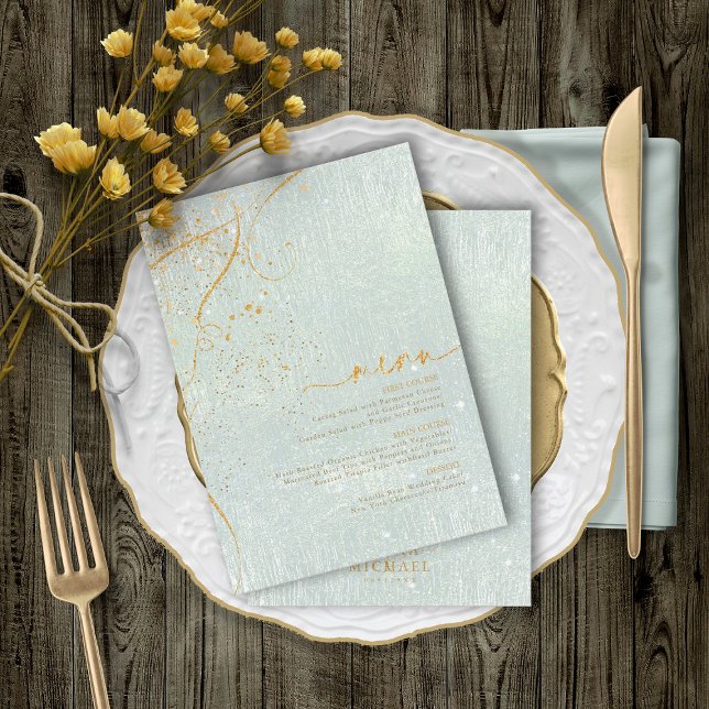 Fine Lines Gold Abstrakt Wedding Menu V1 Sg ID867 (Von Creator hochgeladen)