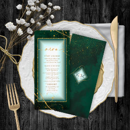 Fine Lines Gold Abstrakt Wedding Menu V2 Grn ID867