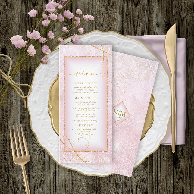 Fine Lines Gold Abstrakt Wedding Menu V2 Mv ID867 (Von Creator hochgeladen)