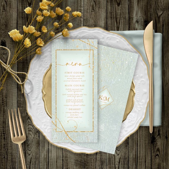 Fine Lines Gold Abstrakt Wedding Menu V2 Sg ID867 (Von Creator hochgeladen)