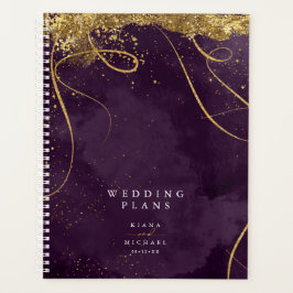 Fine Lines Gold Abstrakt Wedding Plum ID867 Planer