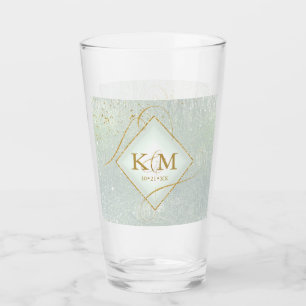 Fine Lines Gold Abstrakt Wedding Sage Green ID867 Glas