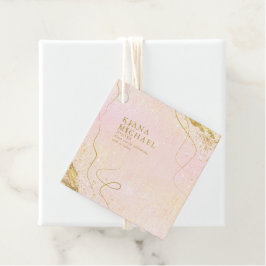 Fine Lines Gold Abstrakt Wedding V1 Blush ID867 Geschenkanhänger