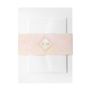 Fine Lines Gold Abstrakt Wedding V2 Blush ID867 Einladungsbanderole