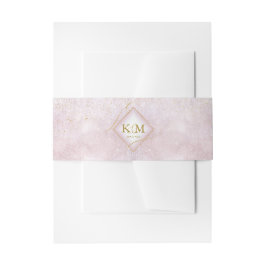 Fine Lines Gold Abstrakt Wedding V2 Mauve ID867 Einladungsbanderole