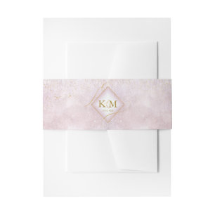 Fine Lines Gold Abstrakt Wedding V2 Mauve ID867 Einladungsbanderole