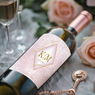 Fine Lines Gold Abstrakt Wedding V2 Mauve ID867 Weinetikett