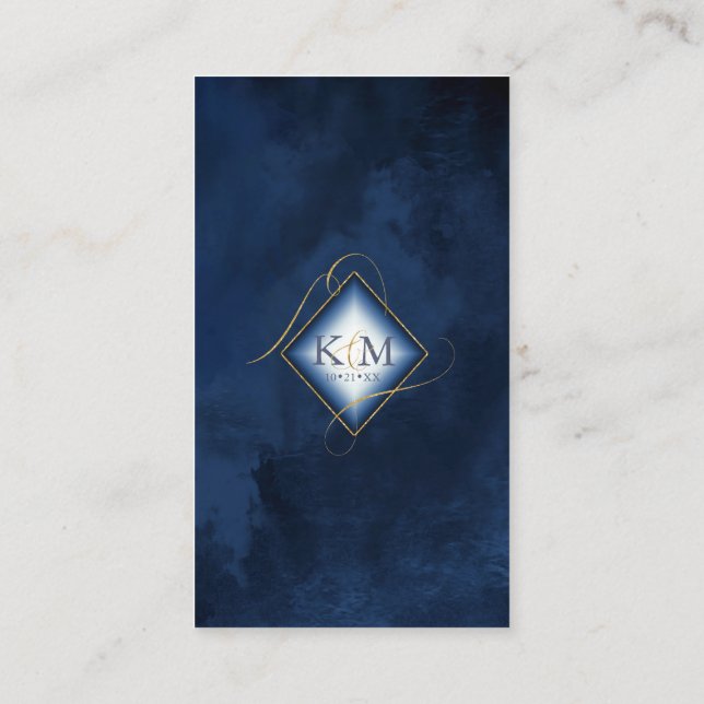 Fine Lines Gold Abstrakt Wishing Well Navy ID867 Begleitkarte (Rückseite)