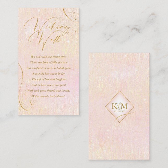 Fine Lines Gold Abstrakte Wunschnähte ID867 Begleitkarte (Vorne/Hinten)