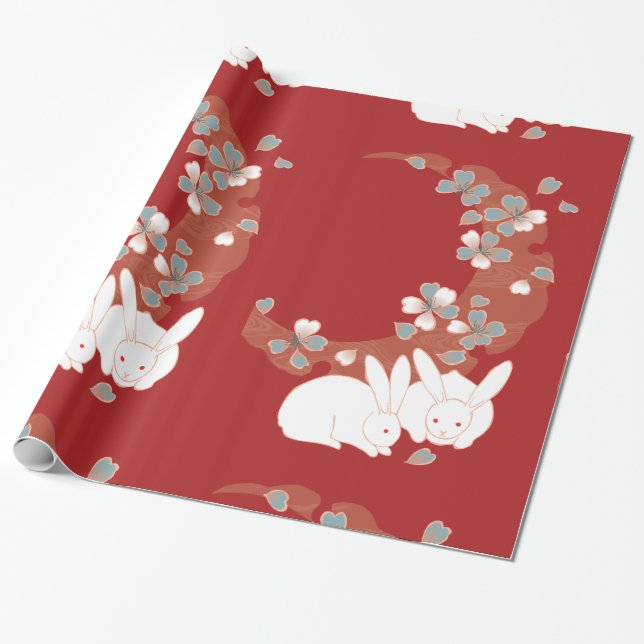 Fine Monogram Cool Niedlich Girl Retro Floral Geschenkpapier (Ungerollt)