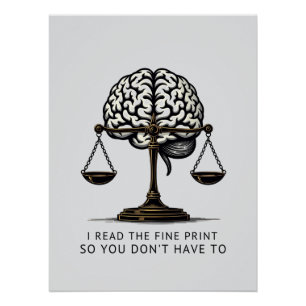 Fine Print Reader - Brain & Justice Edition Poster
