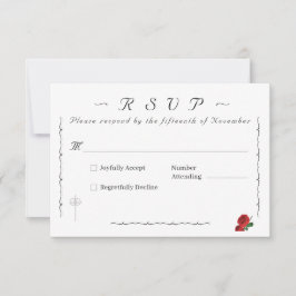 Fine Rose katholisch RSVP Karte