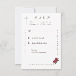 Fine Rose katholisch RSVP Karte