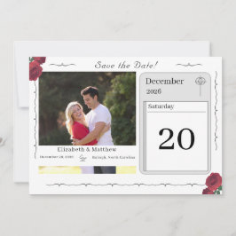 Fine Rose Katholische Save the Date-Karte Date