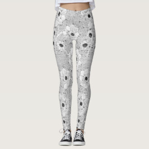 Fine White Lace: Elegante Vintag Leggings