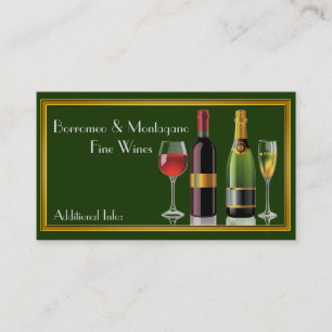 Fine Wine Green Business Card Visitenkarte