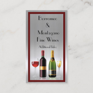 Fine Wine Silver Business Card 2 Visitenkarte