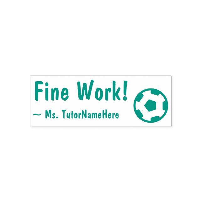 "Fine Work!" + Fußball-Ball-Symbol Permastempel (Design)